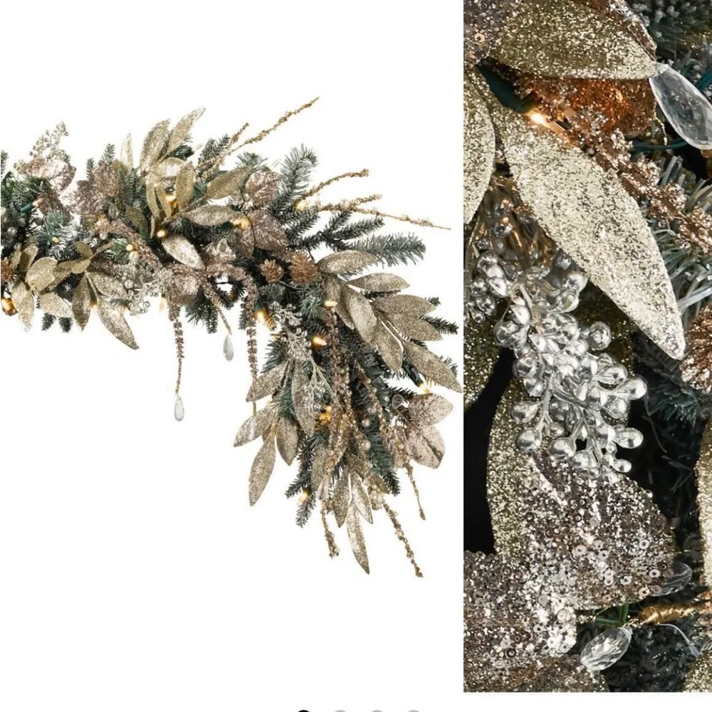 Balsam Hill  NEW champagne & Crystal Garland
